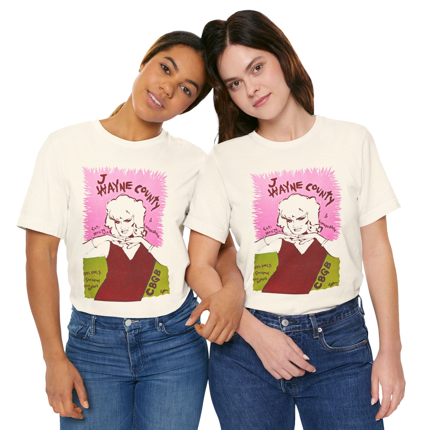 Wayne/Jayne County (Image from CBGB's Gig Poster/Vintage Print Effect/Jayne County Shirt)