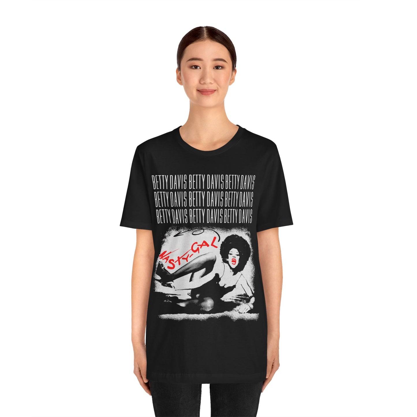 Betty Davis (Nasty Gal/Oversized Graphic with Vintage Print Effect/Betty Davis Singer)