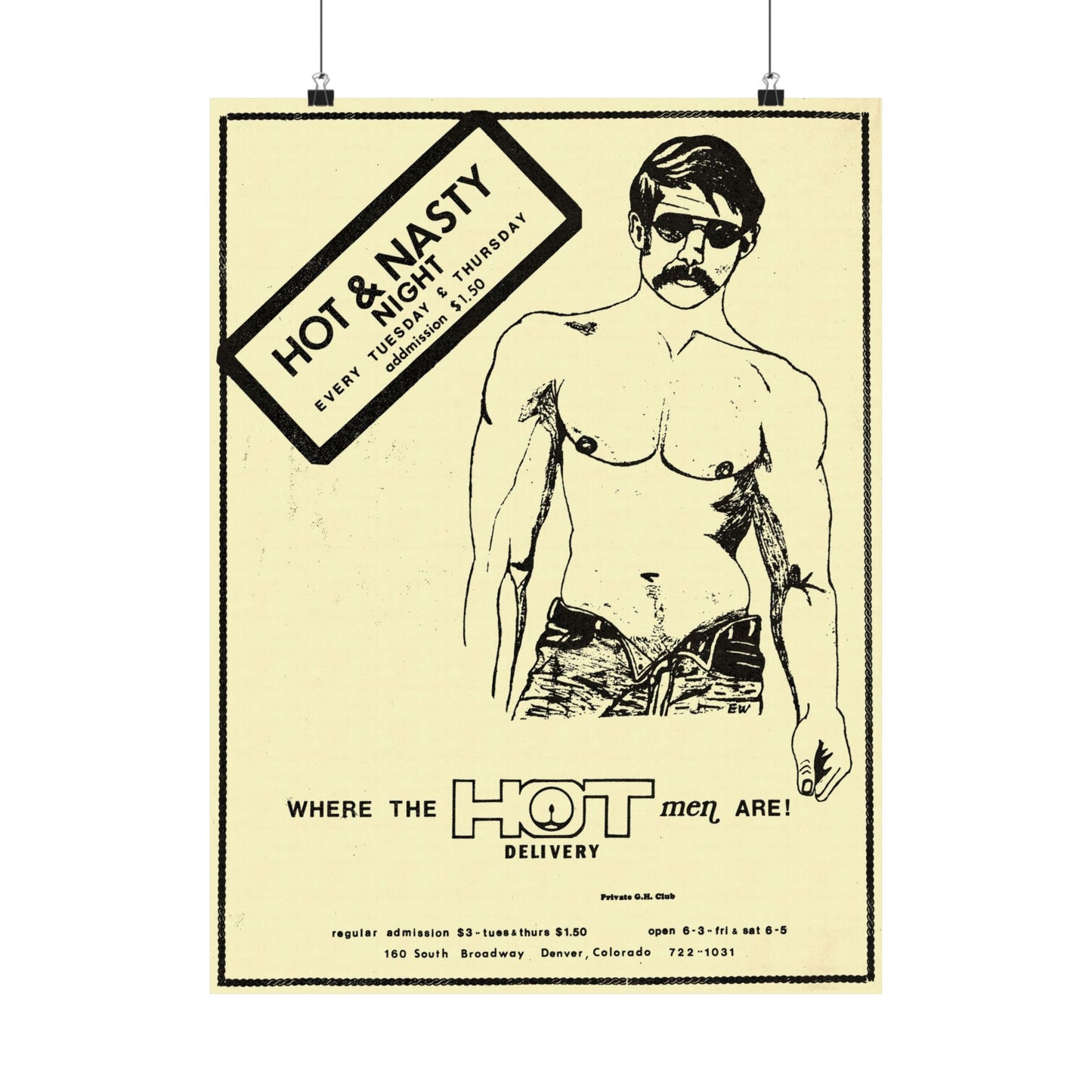 Hot Delivery Poster (Denver Private Glory Hole Club/70's and 80's)
