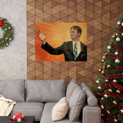 Dwight Chairman Mao Style Print (The Office/Dwight Schrute Poster Print with Vintage Print Effect)
