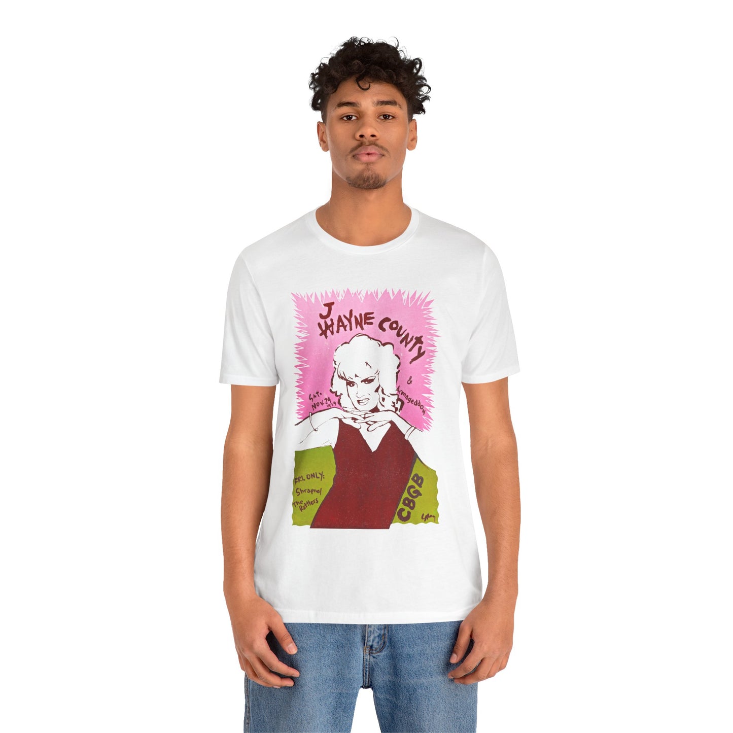 Wayne/Jayne County (Image from CBGB's Gig Poster/Vintage Print Effect/Jayne County Shirt)