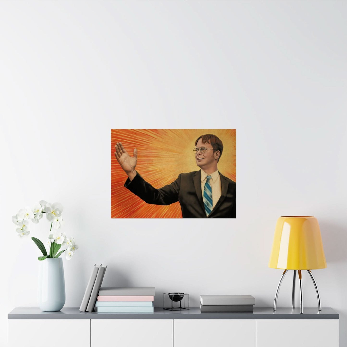 Dwight Chairman Mao Style Print (The Office/Dwight Schrute Poster Print with Vintage Print Effect)