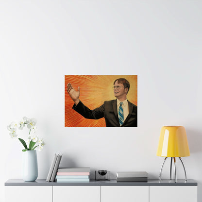 Dwight Chairman Mao Style Print (The Office/Dwight Schrute Poster Print with Vintage Print Effect)