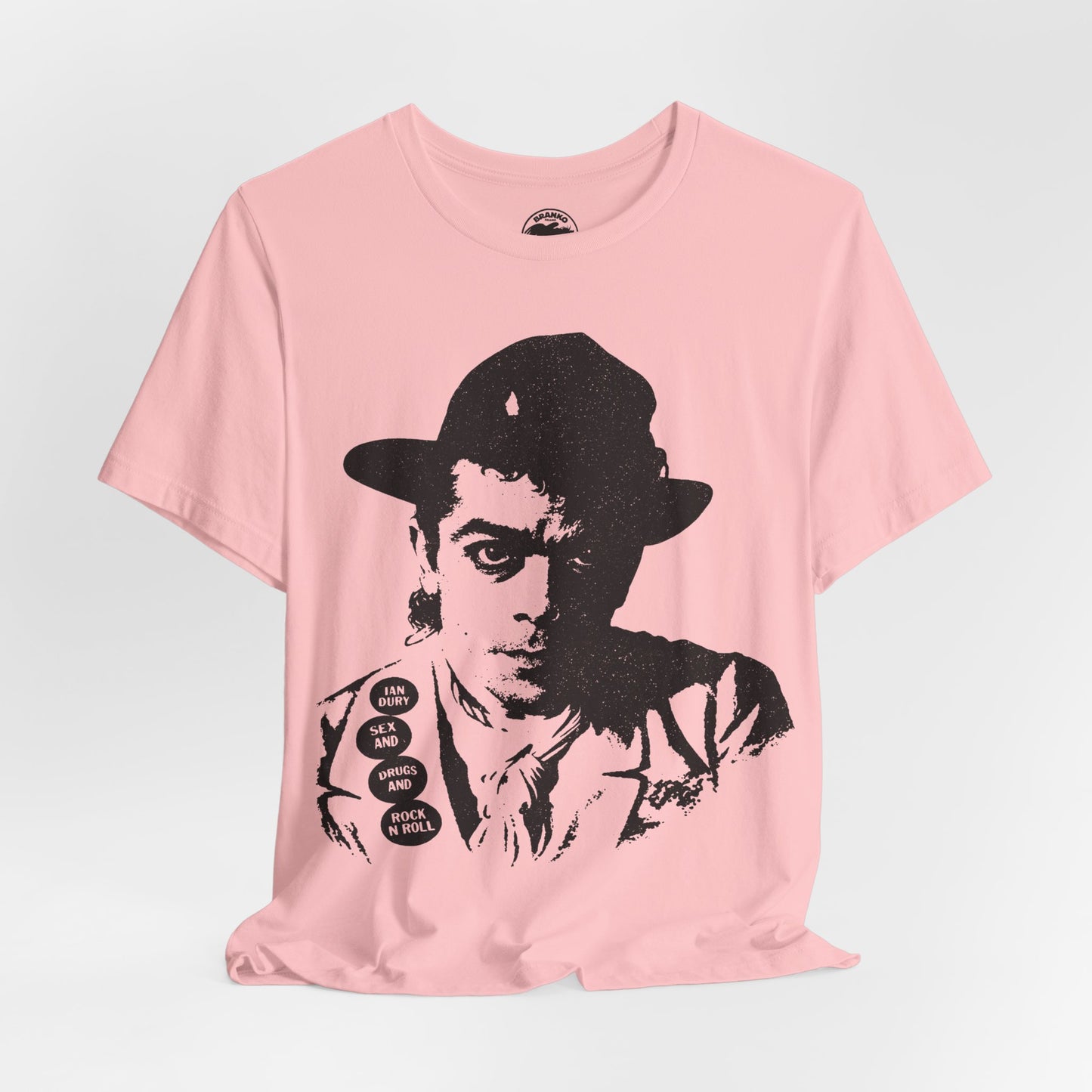 Ian Dury (Replica Sex and Drugs and Rock n' Roll Promo Tee/1977)