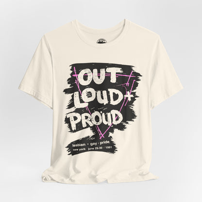 New York City Pride 1991 (Replica Promo Shirt/1991 Lesbian and Gay Pride/Out, Loud and Proud)