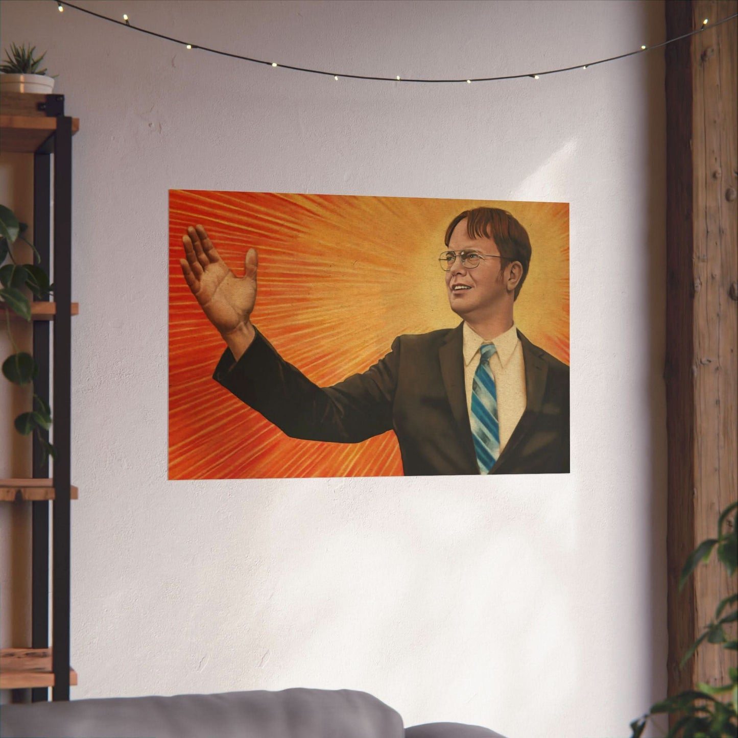Dwight Chairman Mao Style Print (The Office/Dwight Schrute Poster Print with Vintage Print Effect)