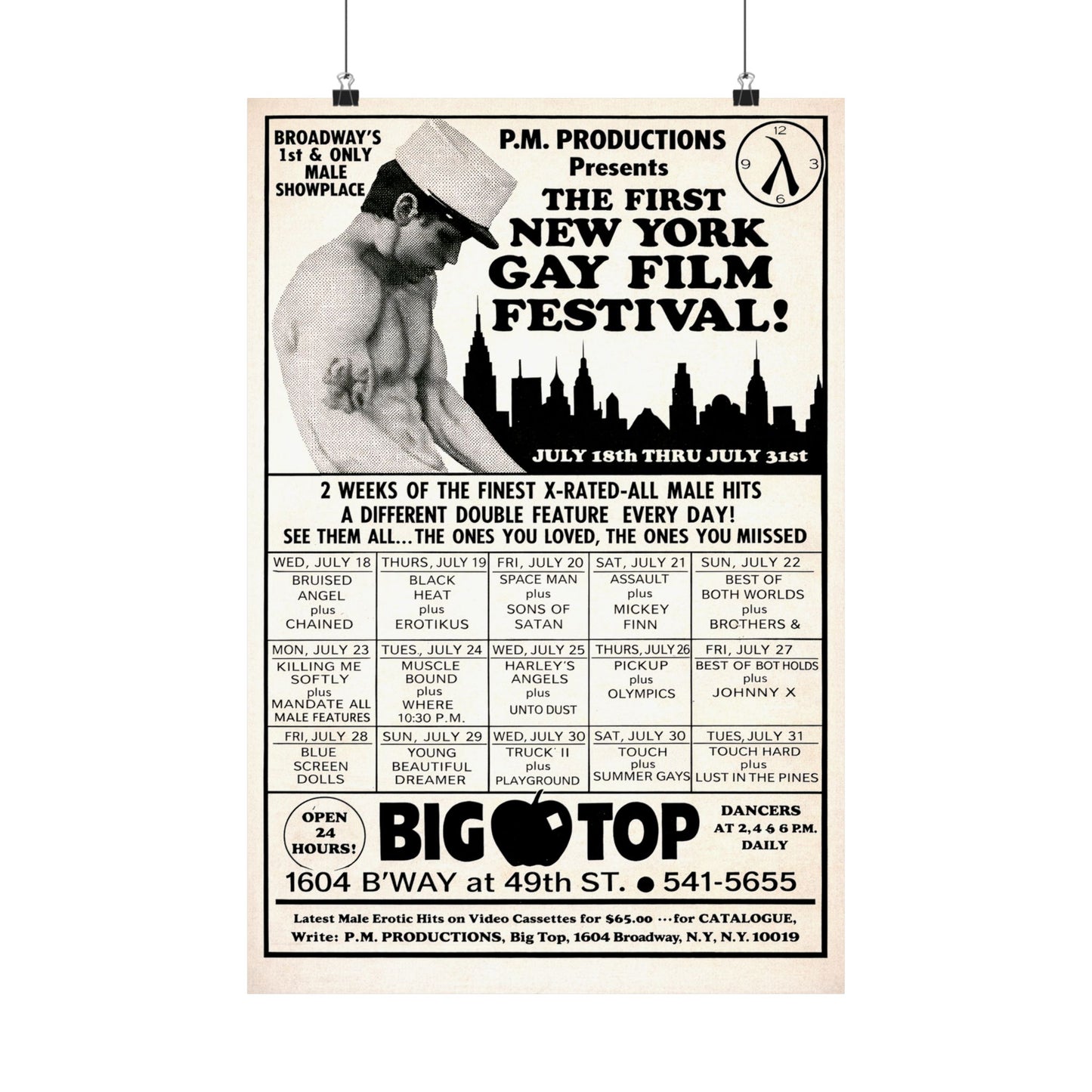 1979 New York Gay Erotic Film Festival Poster (Reprint of 1979 Promo Poster)