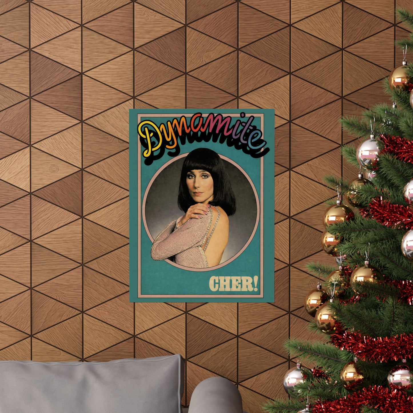 Cher (Dynamite Magazine Cover Poster/70's/Graphic with Vintage Print Effect)