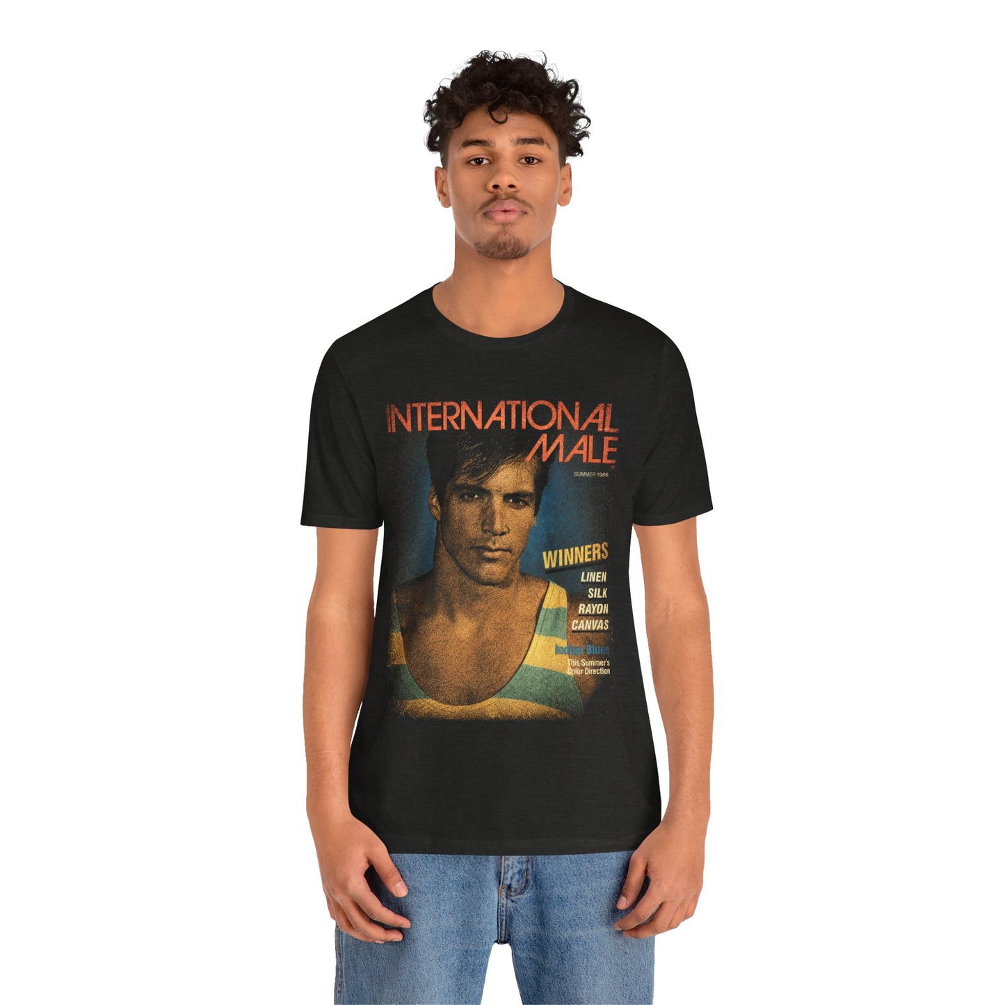 International Male (Men's Fashion Mail Order Catalogue/70's to 2000's/80's Cover with Vintage Print Effect)