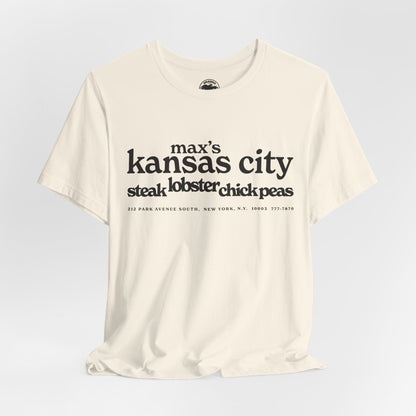 Max's Kansas City (Replica Early 70's Promo Shirt/Early Glam Club and Restaurant/Velvet Underground/Bowie/Warhol/1965-1981)