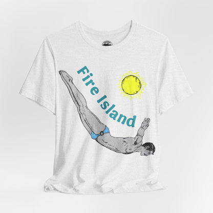 Fire Island (Replica 70's Souvenir T-Shirt with Oversized Graphic/Fire Island, New York Shirt)