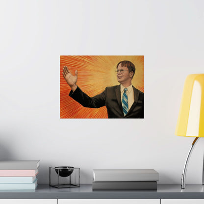 Dwight Chairman Mao Style Print (The Office/Dwight Schrute Poster Print with Vintage Print Effect)
