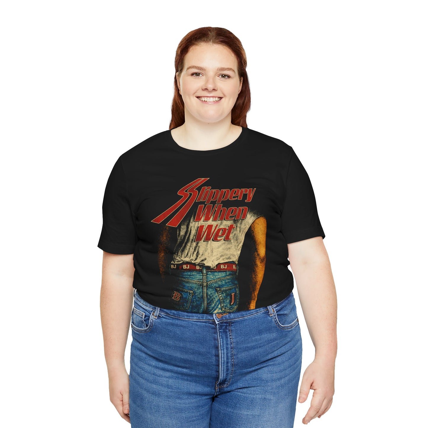 Bon Jovi (Replica Slipper When Wet Tour Shirt/Front Design/Hair Metal/80's Metal)