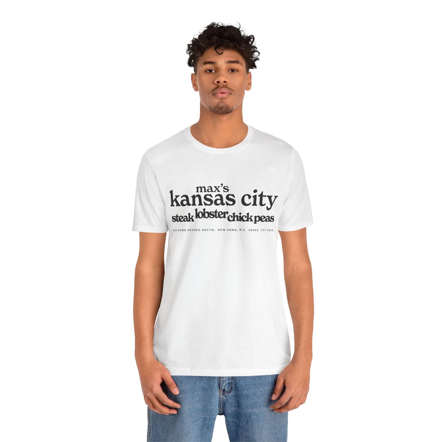 Max's Kansas City (Replica Early 70's Promo Shirt/Early Glam Club and Restaurant/Velvet Underground/Bowie/Warhol/1965-1981)