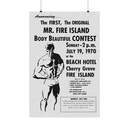 Mr. Fire Island Poster Reprint (First Mr. Fire Island Contest/1970)