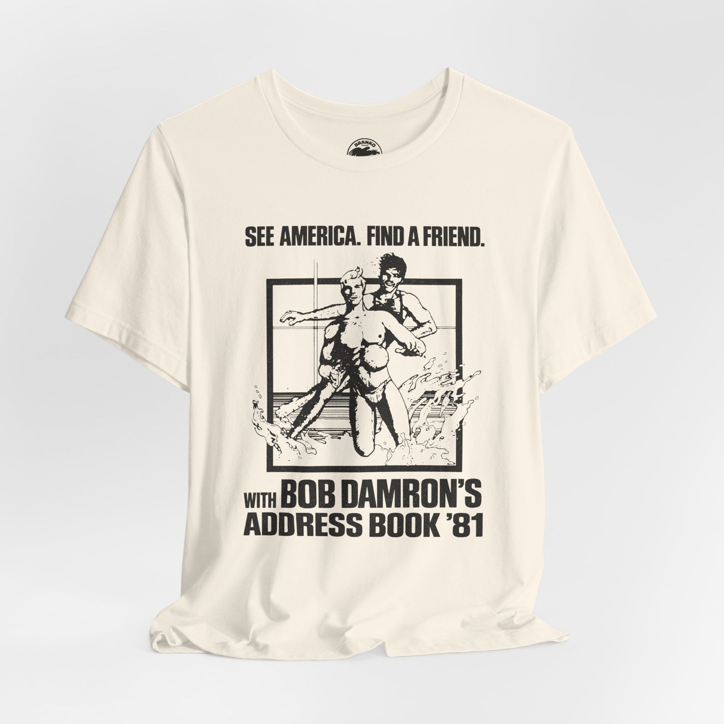 1981 Bob Damron’s Address Book (Replica Promo Shirt/See America. Find a Friend.)