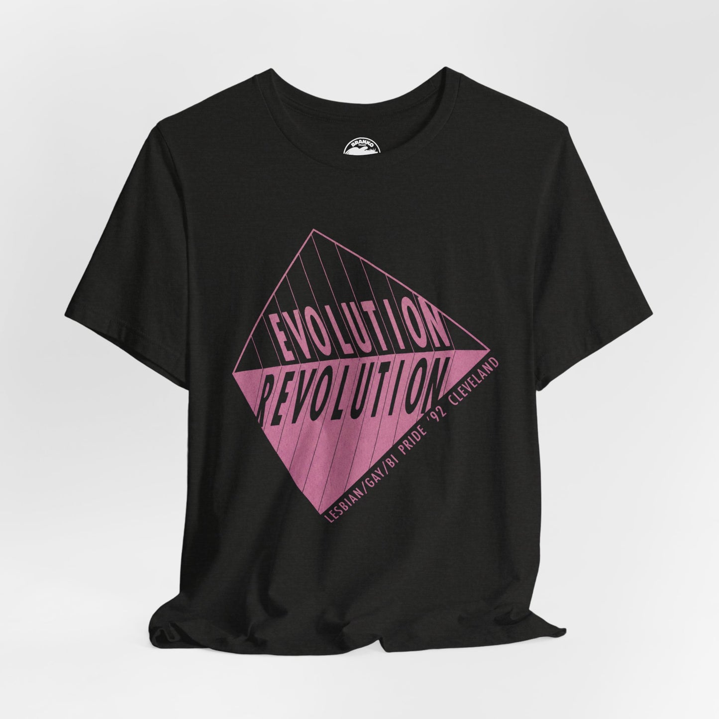 1992 Cleveland Pride (Replica Lesbian, Gay and Bi Pride Shirt/Cleveland Gay Pride/Evolution Revolution)