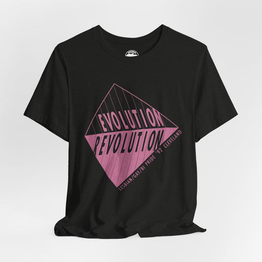 1992 Cleveland Pride (Replica Lesbian, Gay and Bi Pride Shirt/Cleveland Gay Pride/Evolution Revolution)
