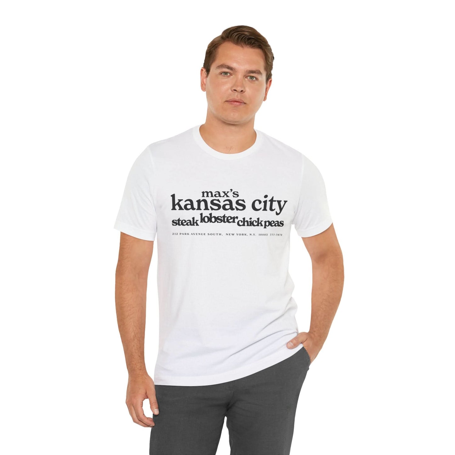 Max's Kansas City (Replica Early 70's Promo Shirt/Early Glam Club and Restaurant/Velvet Underground/Bowie/Warhol/1965-1981)