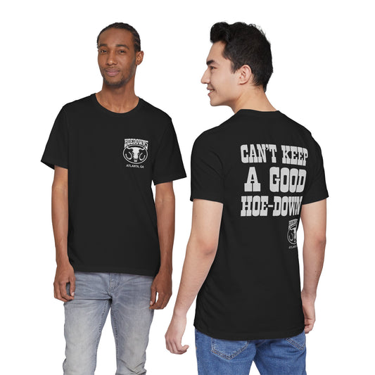 Hoedowns (Atlanta Gay Bar/1993-2007/Replica Promo Tee Front and Back Design/Can't Keep a Good Hoe-Down)