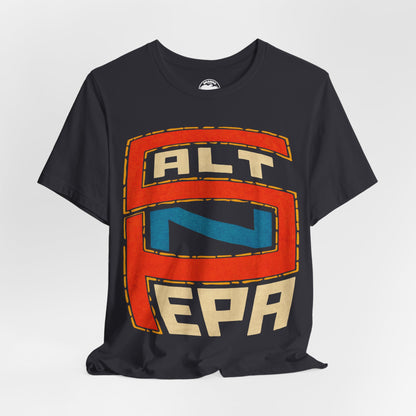 Salt-N-Pepa (Replica Promo T-Shirt/Late ’80s Early ’90s Hip Hop/Oversized Logo with Vintage Print Effect)