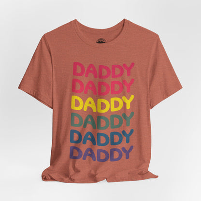 Daddy (Replica 80's Gay Daddy Rainbow Novelty Shirt/Vintage Print Effect)