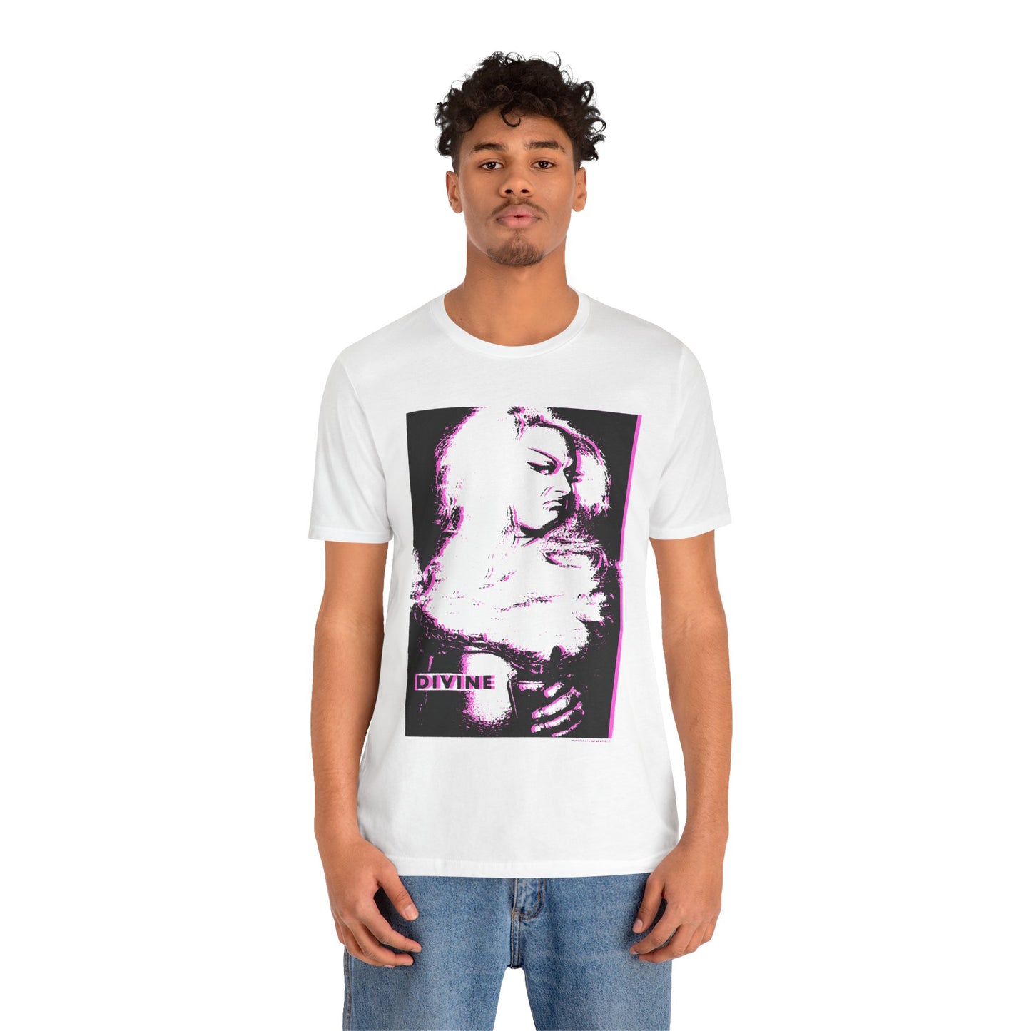Divine (Replica 80's Promo tee with Vintage Pink Punk Trash Effect)