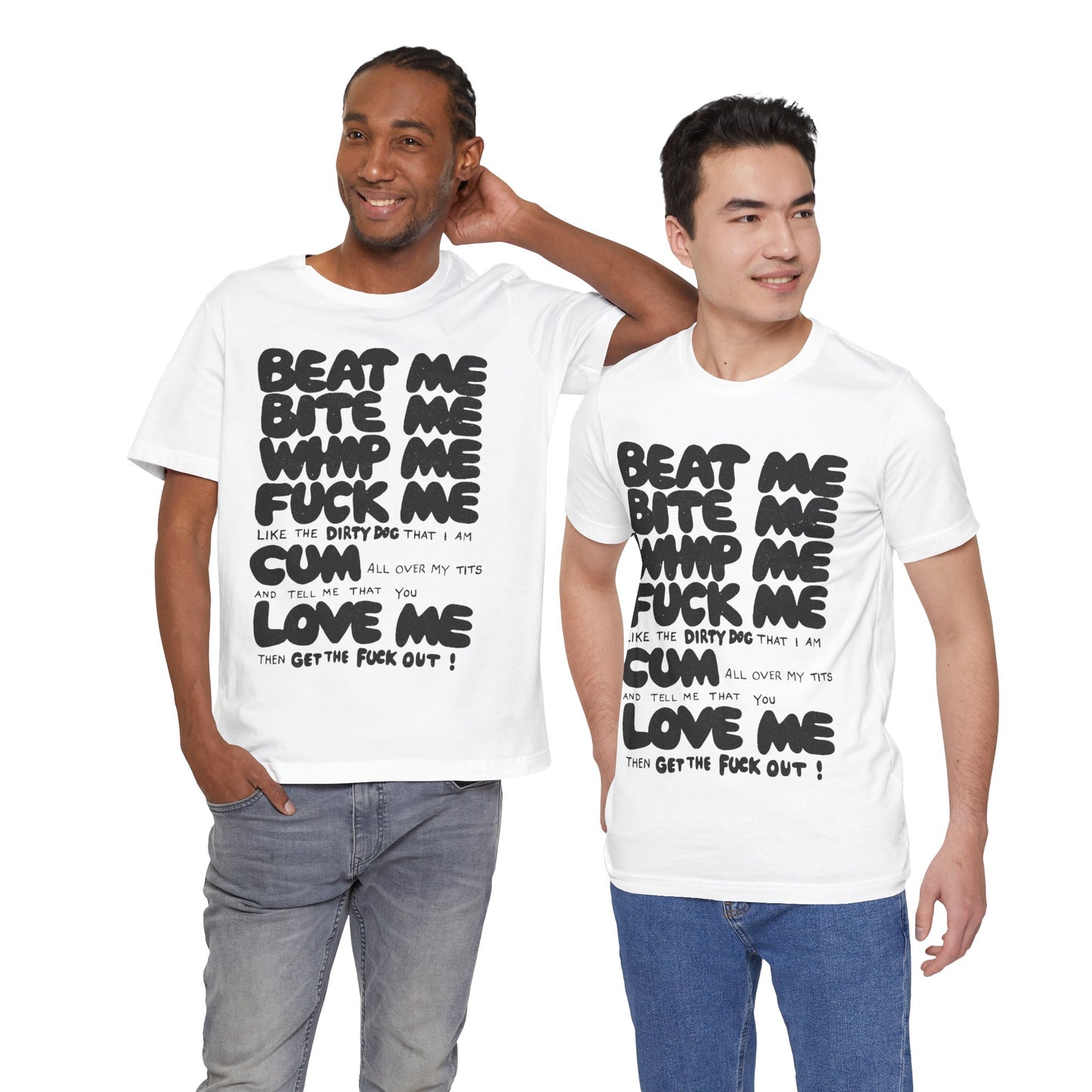 Beat Me. Bite Me. Whip Me... (Replica Iconic Punk Tee as Worn by Joan Jett and Adam Ant/Graphic with Vintage Print Effect)