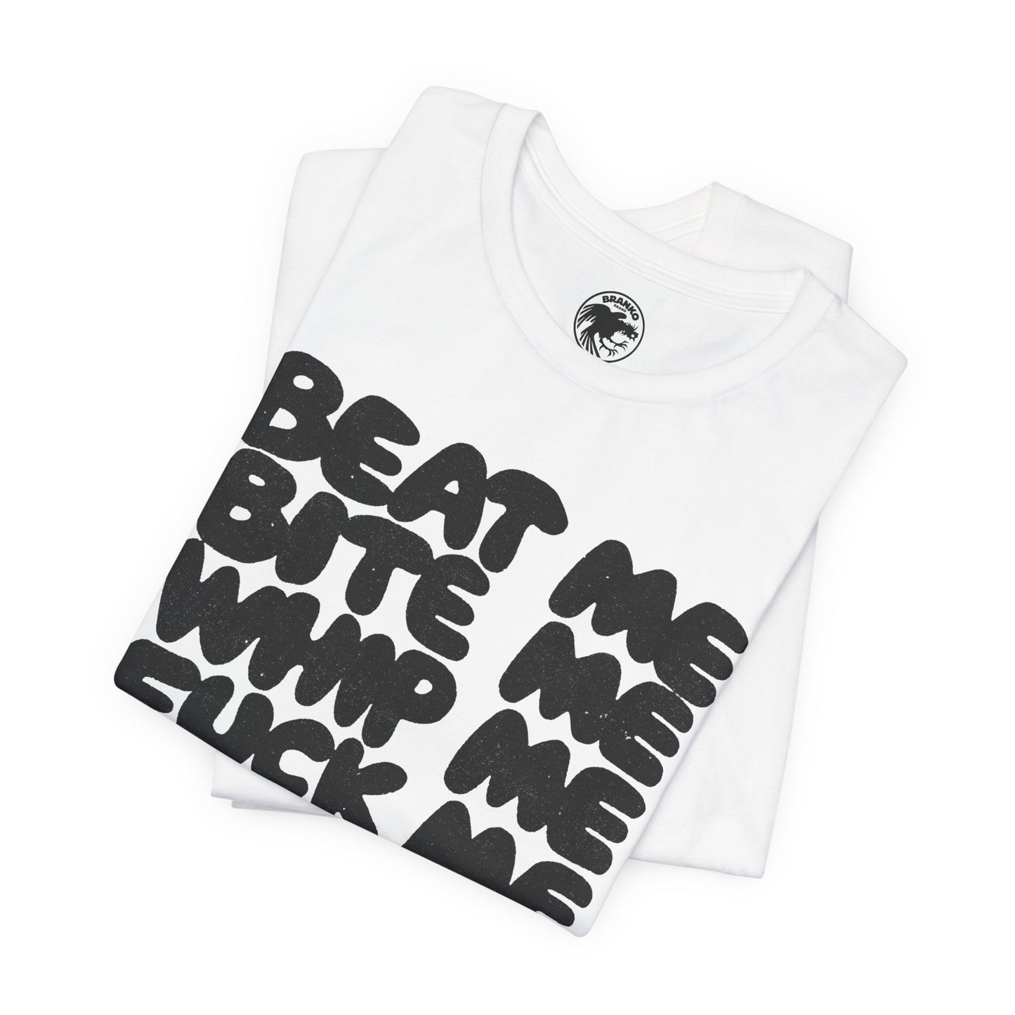 Beat Me. Bite Me. Whip Me... (Replica Iconic Punk Tee as Worn by Joan Jett and Adam Ant/Graphic with Vintage Print Effect)