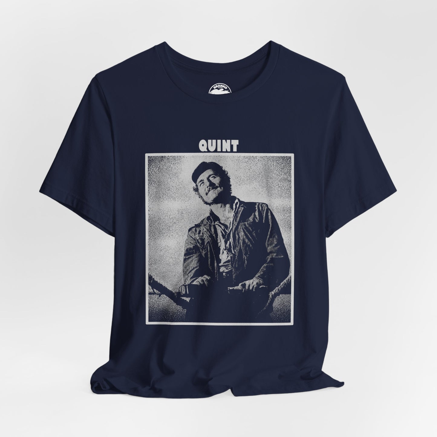 Quint (Robert Shaw Jaws Shirt/Graphic with Vintage Print Effect)