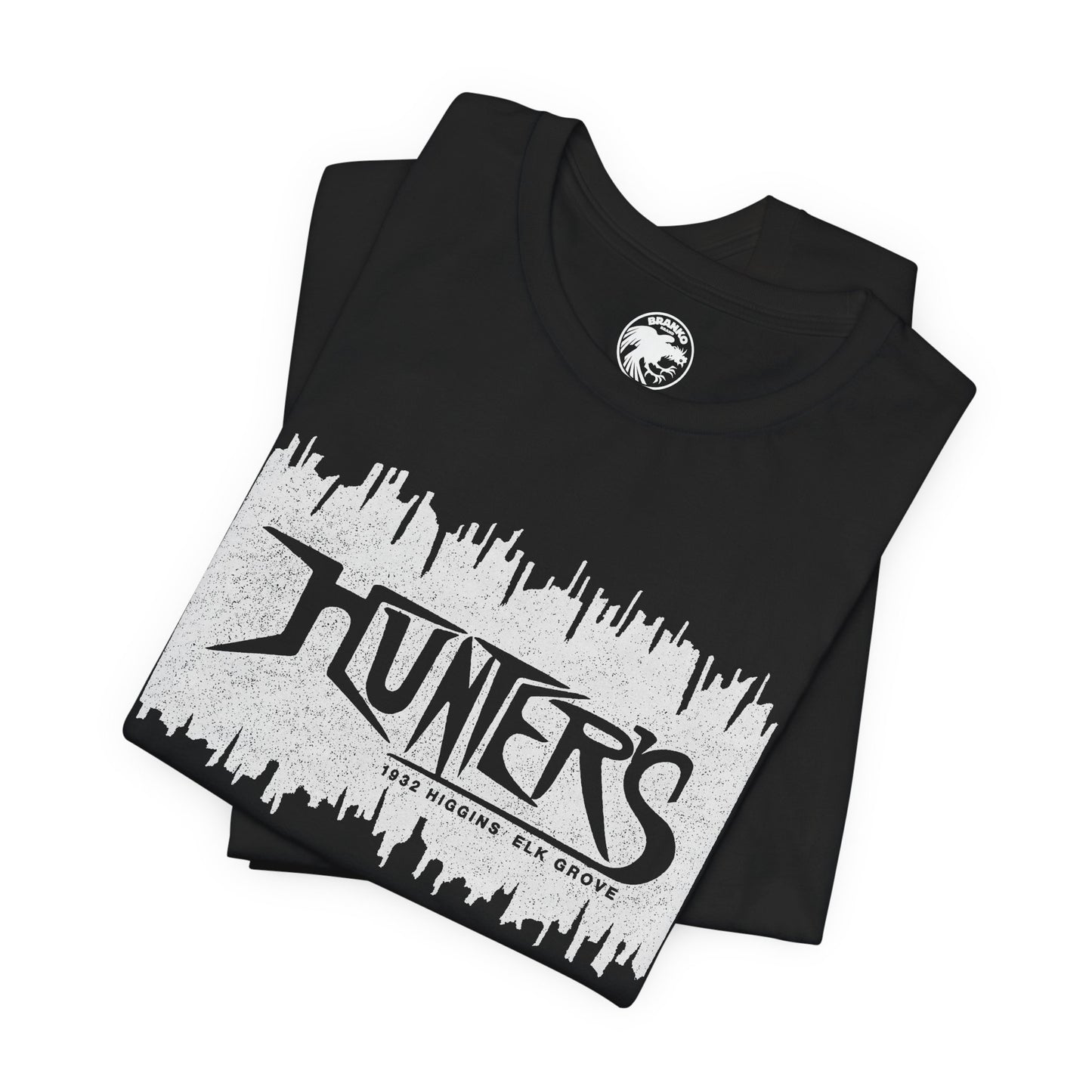 Hunters (Elk Grove Illinois Gay Bar/1982-2013/Chicago Suburb/Logo with Vintage Print Effect)