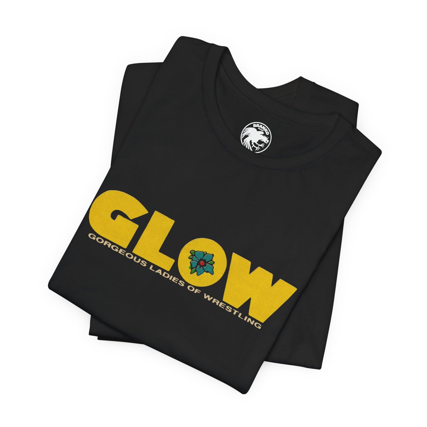 GLOW (Replica Gorgeous Ladies of Wrestling Shirt/Logo with Vintage Print Effect)