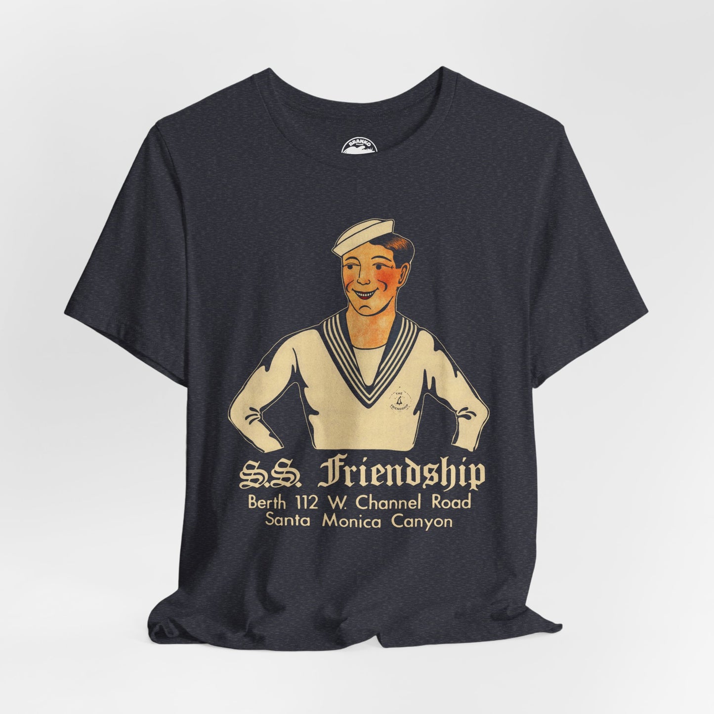 S.S. Friendship (Los Angeles Gay Bar/1938-2005/Vintage Sailor Graphic with Distressed Print Effect)