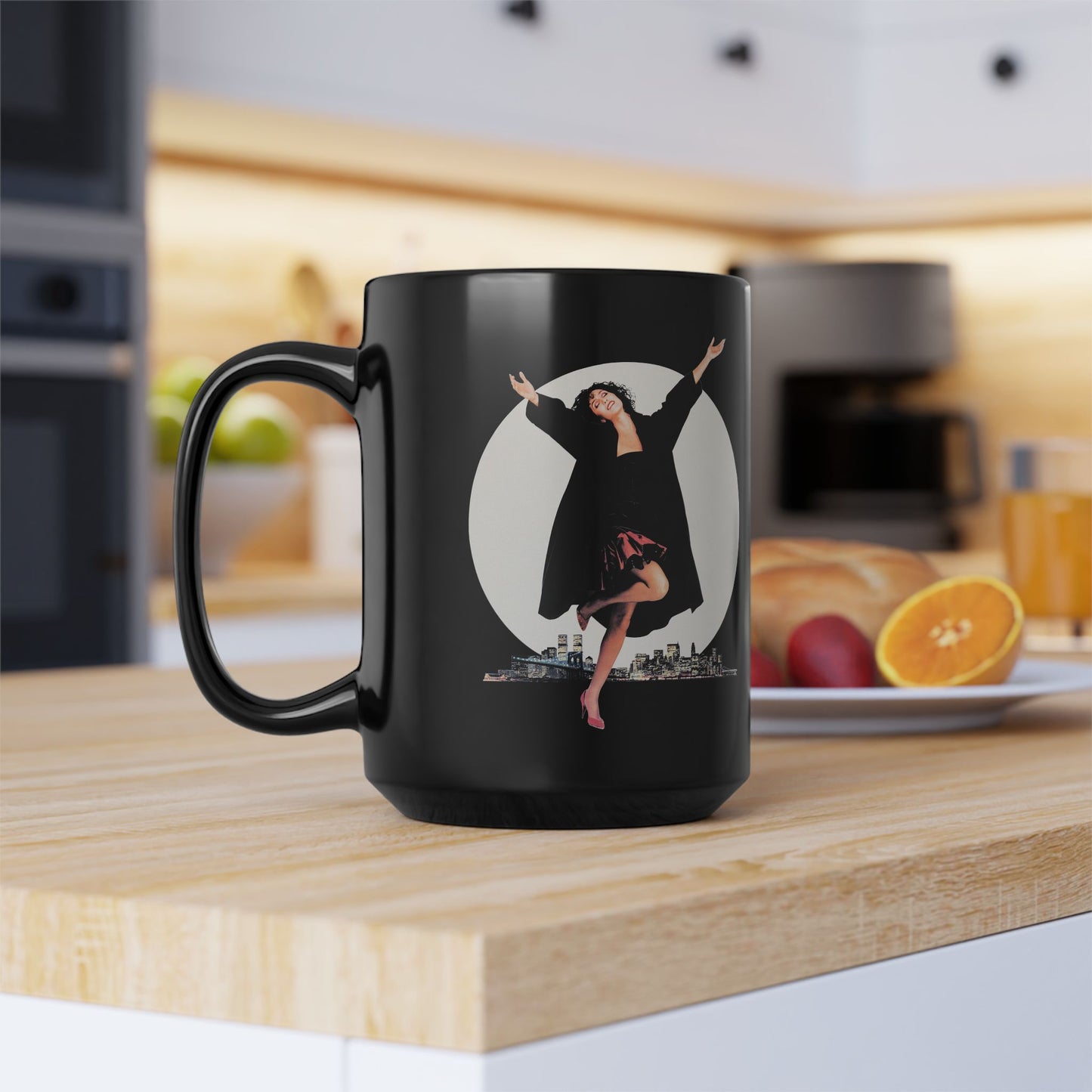 Cher Moonstruck  (Black Mug, 15oz)