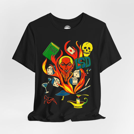 Black Magic (Restored early 70's Black Light Poster Image by Larry Evans/Satan Shirt/LSD shirt/Black Magic Shirt)