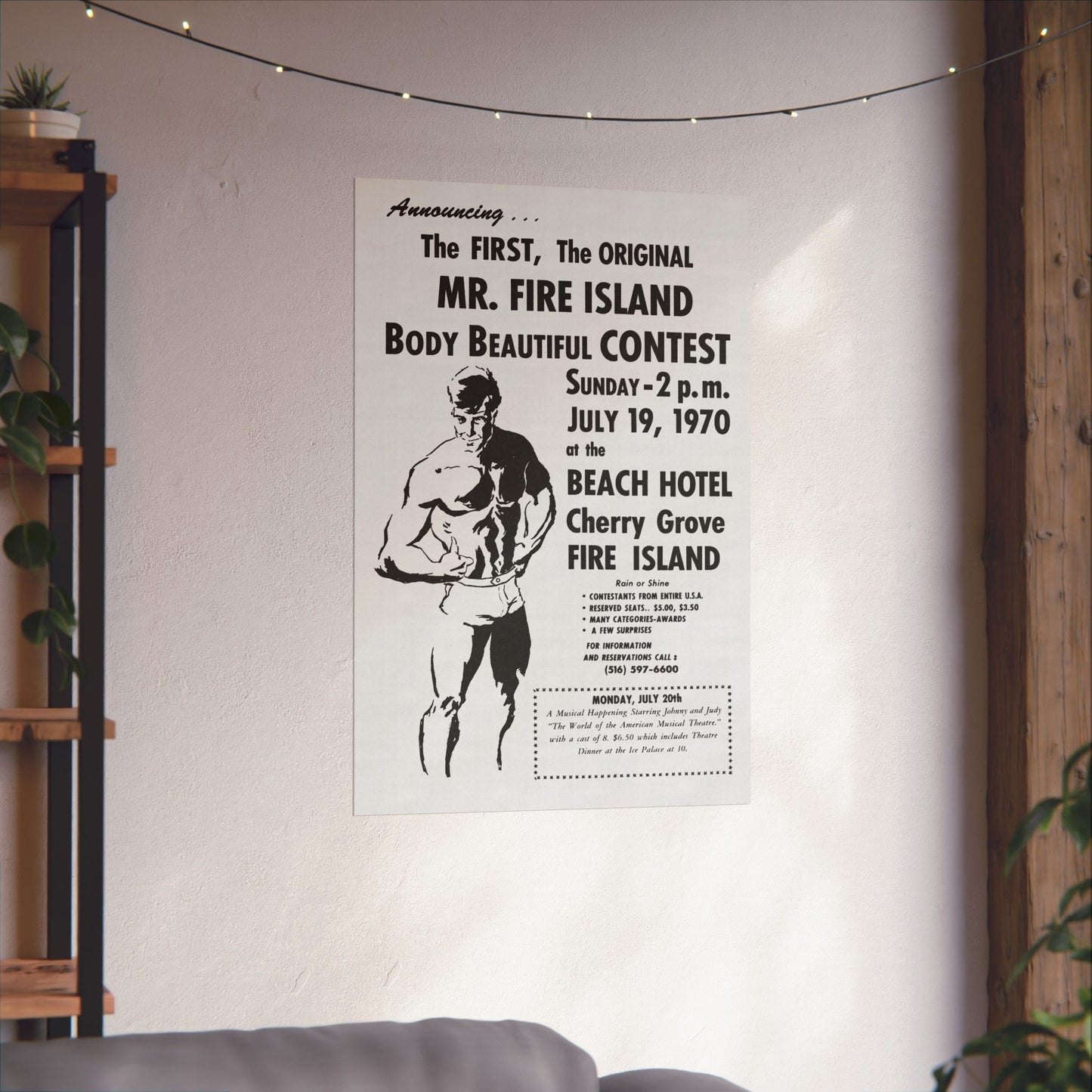 Mr. Fire Island Poster Reprint (First Mr. Fire Island Contest/1970)