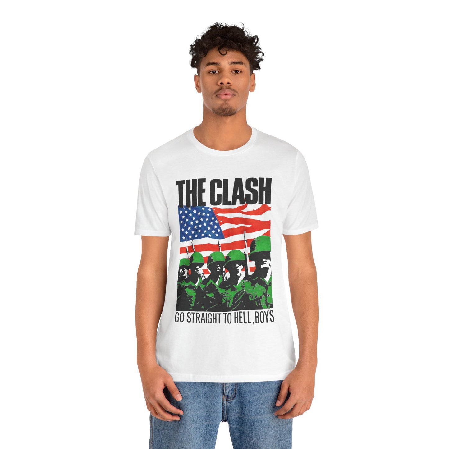 The Clash (Replica “Straight to Hell” Tee/Early 1980s/Graphic with Vintage Print Effect)