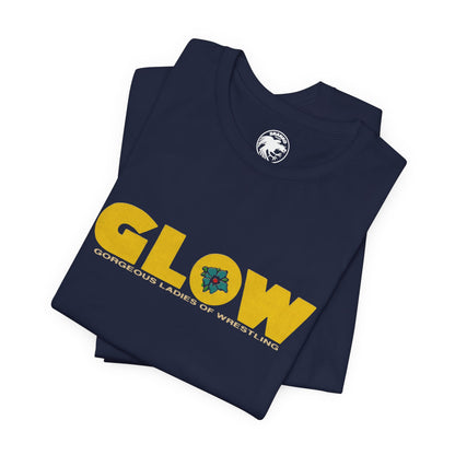 GLOW (Replica Gorgeous Ladies of Wrestling Shirt/Logo with Vintage Print Effect)