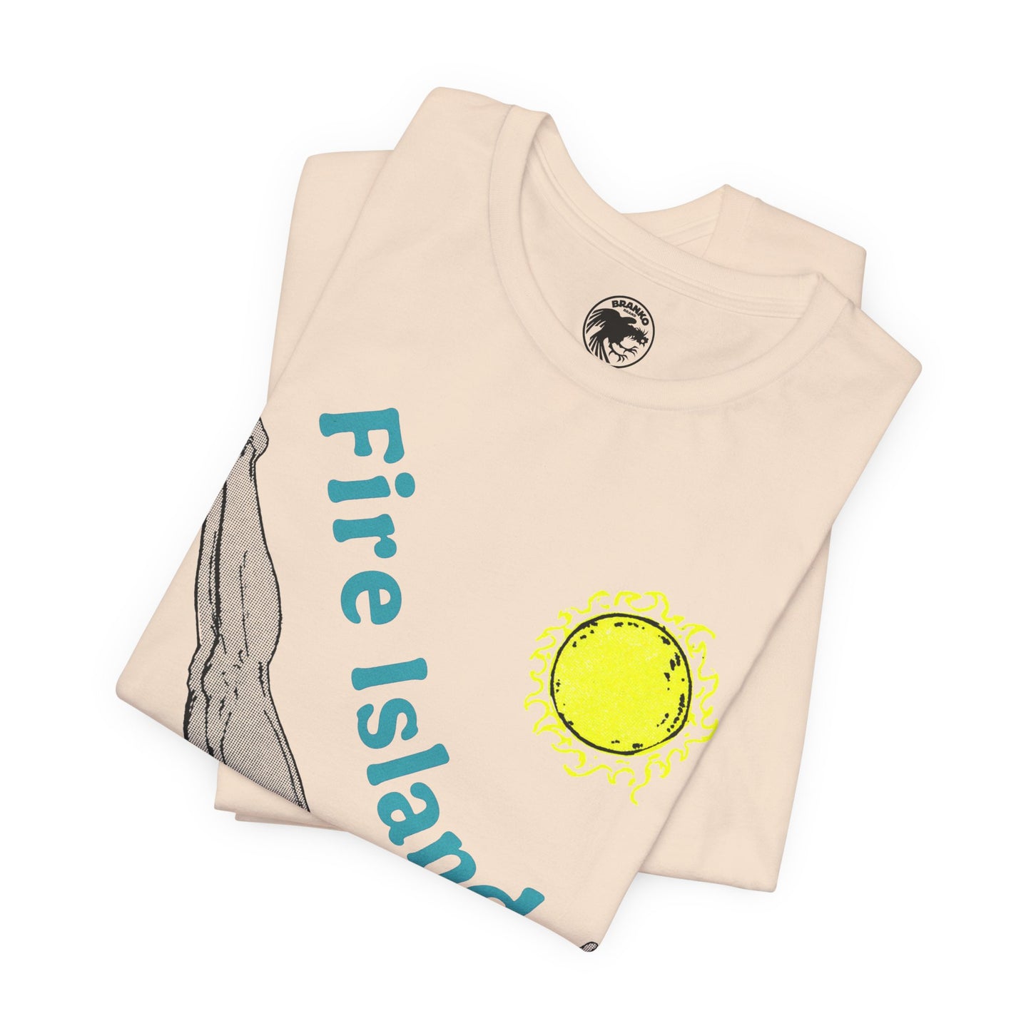 Fire Island (Replica 70's Souvenir T-Shirt with Oversized Graphic/Fire Island, New York Shirt)