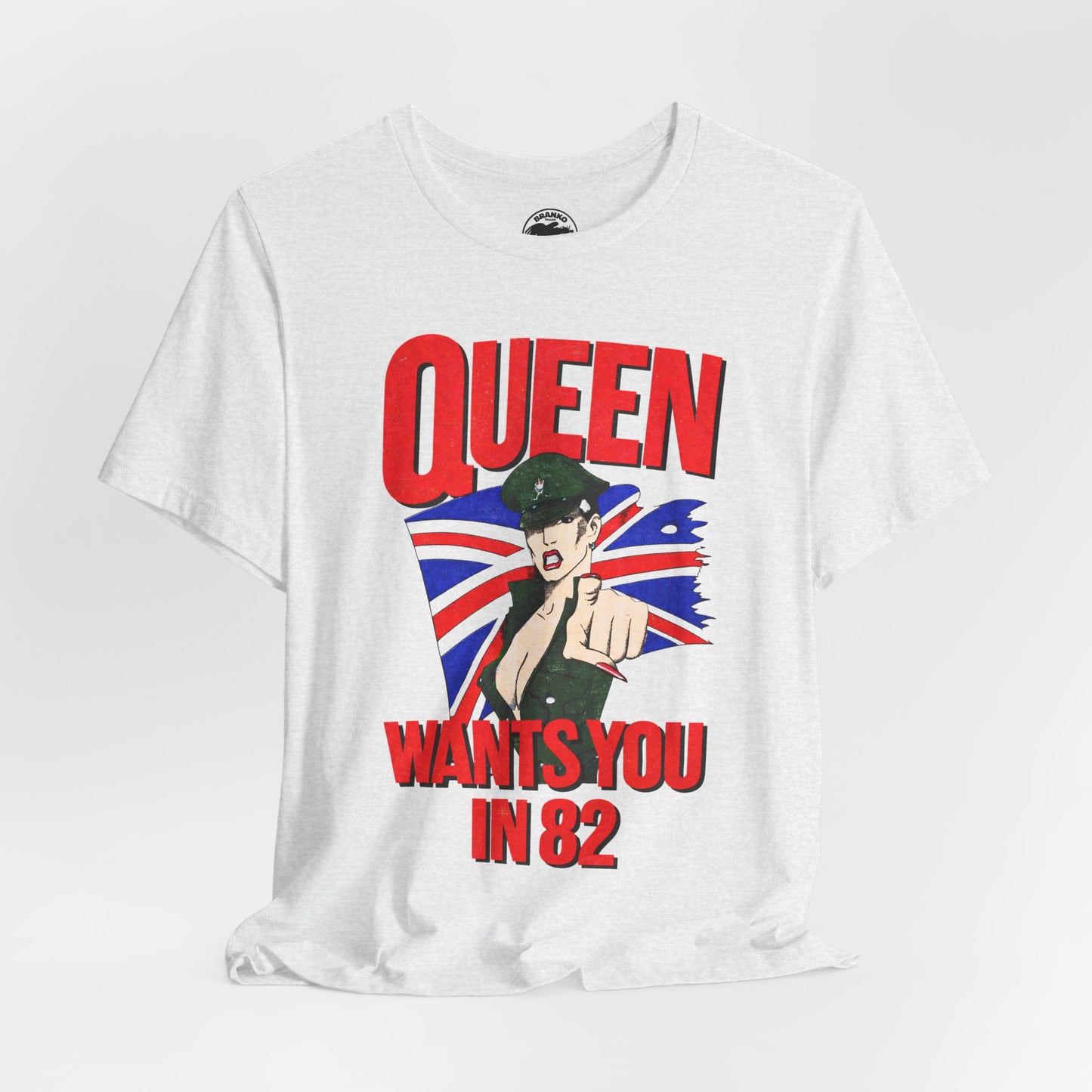 Queen (Replica 1982 Tour Shirt Front Design/Freddie Mercury Shirt)