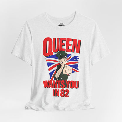 Queen (Replica 1982 Tour Shirt Front Design/Freddie Mercury Shirt)