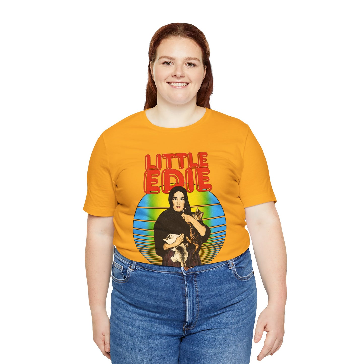 Little Edie (70's Iron On Style Graphic with Vintage Print Effect/Grey Gardens Shirt/Edith Bouvier Beale)