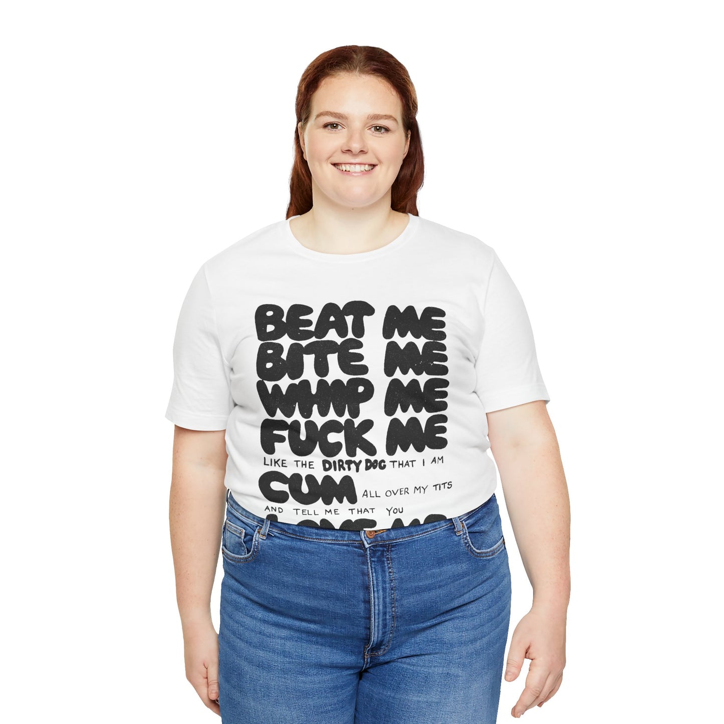 Beat Me. Bite Me. Whip Me... (Replica Iconic Punk Tee as Worn by Joan Jett and Adam Ant/Graphic with Vintage Print Effect)