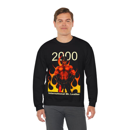 International Mr. Leather 2000 Sweatshirt (Year 2000 Mr. Leather Contest Image with Vintage Print Effect)