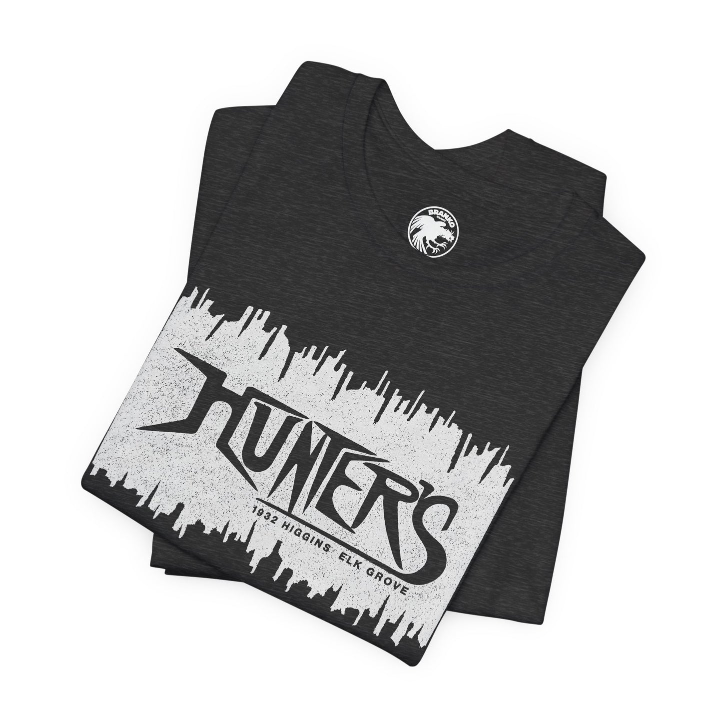 Hunters (Elk Grove Illinois Gay Bar/1982-2013/Chicago Suburb/Logo with Vintage Print Effect)