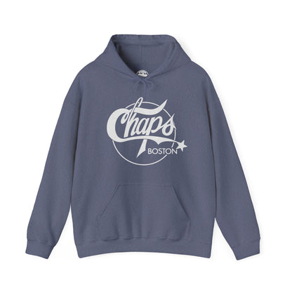 Chaps Boston Hoodie (Boston Gay Bar/80's and 90's/80's Logo with Vintage Print Effect)