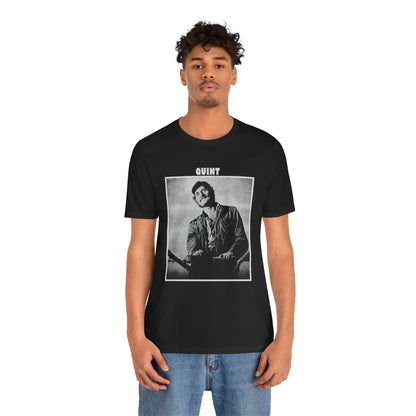 Quint (Robert Shaw Jaws Shirt/Graphic with Vintage Print Effect)
