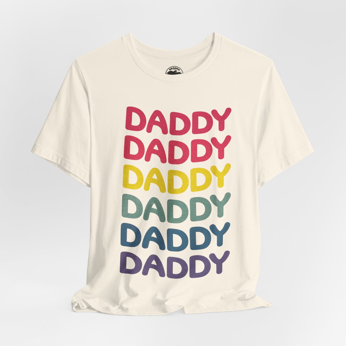 Daddy (Replica 80's Gay Daddy Rainbow Novelty Shirt/Vintage Print Effect)