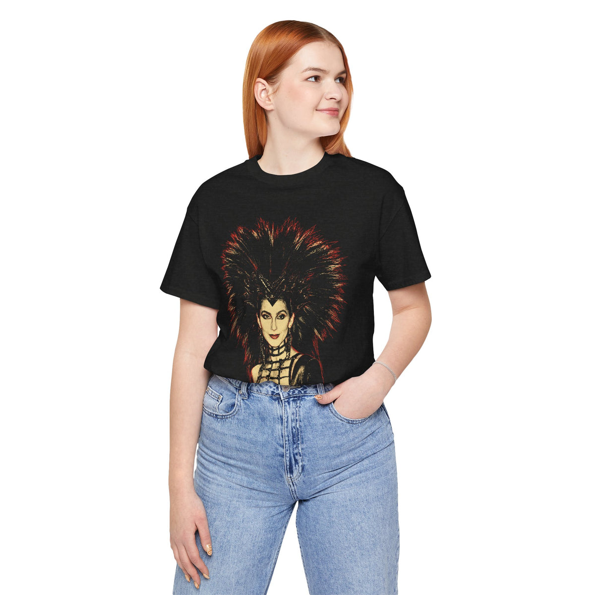 Cher (1986 Oscars Graphic Tee/Bob Mackie Dress)