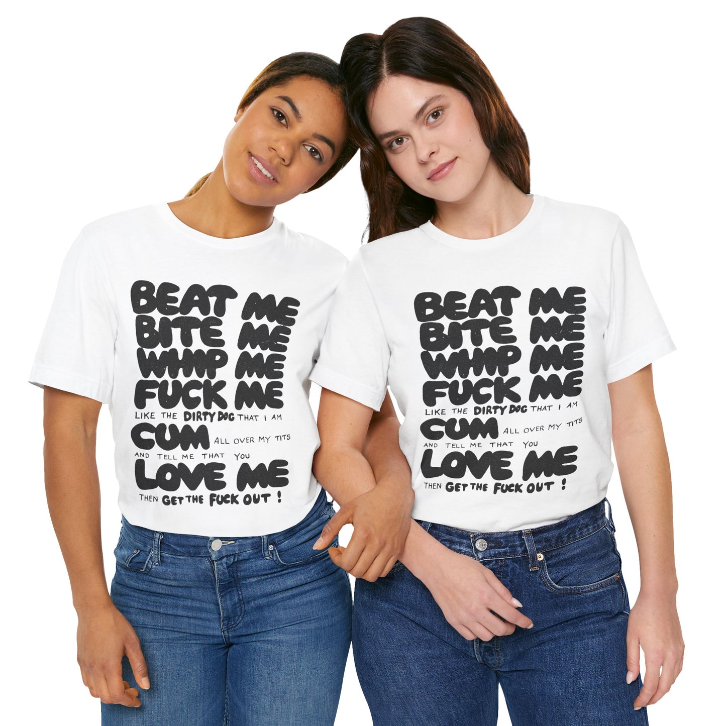 Beat Me. Bite Me. Whip Me... (Replica Iconic Punk Tee as Worn by Joan Jett and Adam Ant/Graphic with Vintage Print Effect)